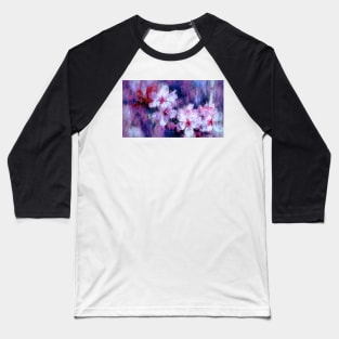 Pretty Almond Blossom Watercolor Baseball T-Shirt